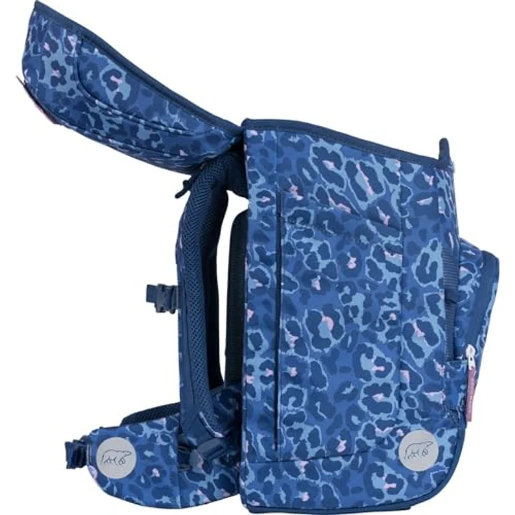 Beckmann Plus Air Schulranzen-Set 6-TLG. Cheetah, atmungsaktiver Ranzen mit wendbarer Vordertasche, inklusive Brustgurt und Sporttasche – Bild 5