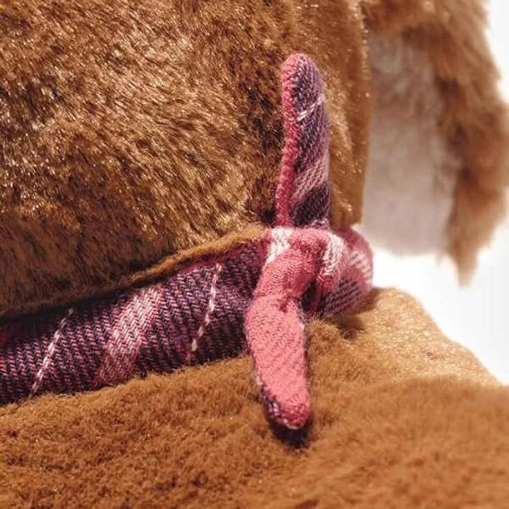 Steiff Dackel Waldi, Stehendes Kuscheltier aus Plüsch, 30 cm groß, braun, mit Knopf im Ohr – Bild 6