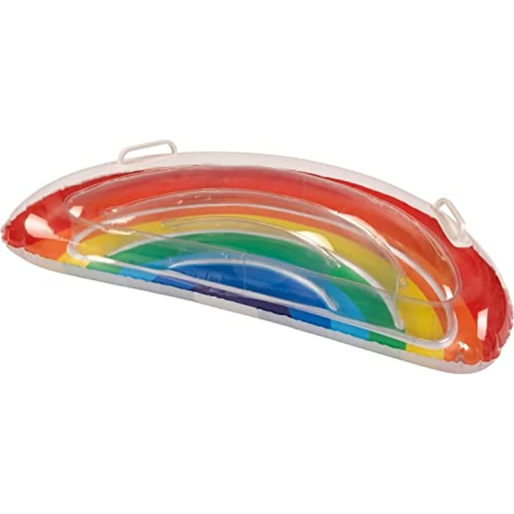 Happy People Badematratze Surfer Rainbow, transparente Oberseite mit Regenbogenfarben, One Size – Bild 1