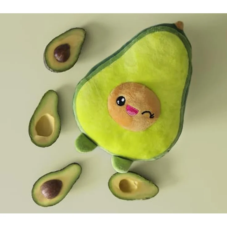 Joytoy Eduardo Avocado 27 cm Plüsch, realistische Avocadohälfte mit gestickten Details, für Kinder und Erwachsene – Bild 4