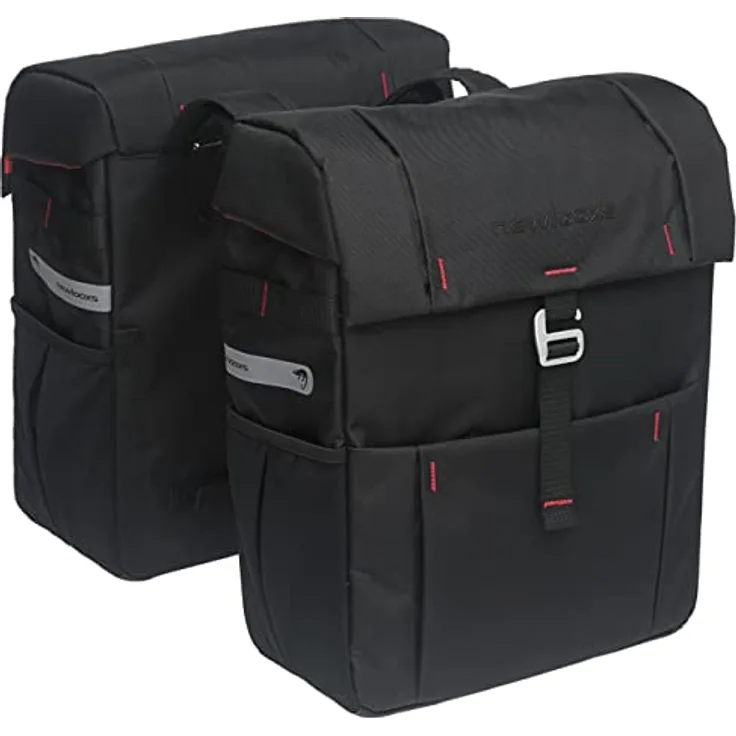 New Looxs Vigo Double Dubbele Fietstas, Black, 2 mal 40x15x31cm