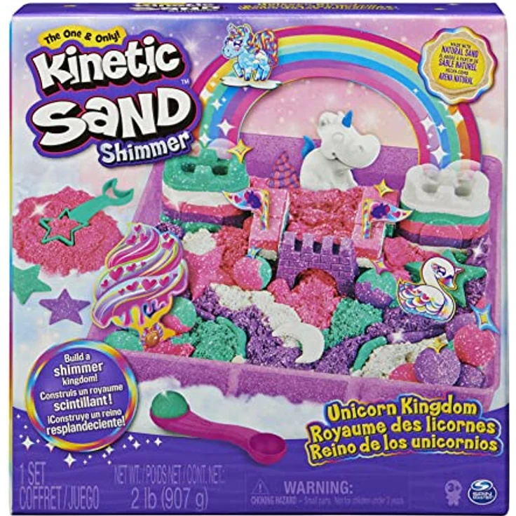 Spin Master Kinetic Sand – Einhorn Spielset, kreatives Bastelset mit vielfältigen Gestaltungsmöglichkeiten, für Kinder ab 3 Jahren – Bild 1