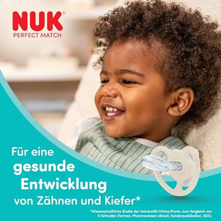 NUK Perfect Match Air Day & Night Schnuller, 4 Stück für 18-36 Monate, leuchtend, luftzirkulationsfördernd, speichelrash-präventiv, 95% Baby-Akzeptanz – Bild 5