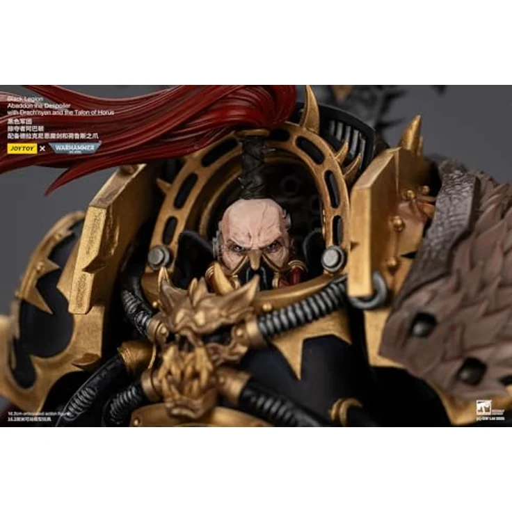 Joy Toy Warhammer 40,000 Actionfigur Black Legion Abaddon the Despoiler, 16 cm, mit Drach'nyen und Zubehör, bewegliche Gelenke – Bild 2