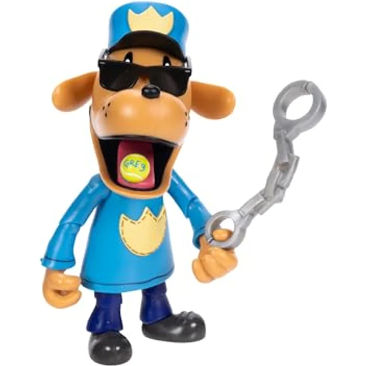 Dog Man 13 cm Dog Man Figur mit 16 Artikulationspunkten und Zubehör, inkl. Brille, Tennisball und Handschellen – Bild 5