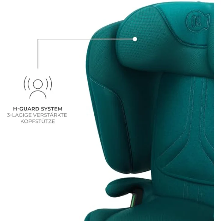 KinderKraft Unity 2 I-Size, Kindersitz mit ISOFIX, 5-fach verstellbarer Rückenlehne, erweiterter Seitenaufprallschutz, Air FLOW Belüftungssystem, faltbares Design, GRÜN – Bild 5