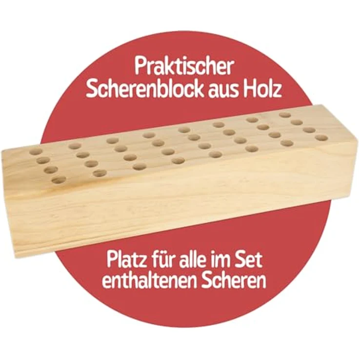 Scherenblock aus Holz, 29,5 x 7 x 6,2 cm, 32 Scheren – Bild 6