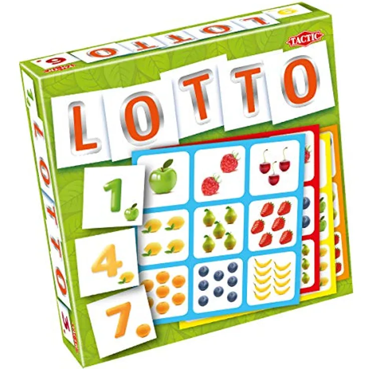 Tactic Fruit Lotto Spiel, Wit - Brettspiel mit fruchtigem Thema, 4 legplaten und 36 kaartjes