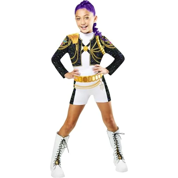 Rubies K-Pop Classic Rumi Golden Costume, Kostüm für Kinder (110-116 cm), digital bedrucktes Oberteil und kurze Hose mit goldenen Details – Bild 1