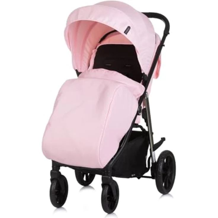 Chipolino Buggy Insta, Kinderwagen mit 5-Punkt-Sicherheitsgurt, verstellbarem Sonnendach und klappbarem Aluminiumrahmen, grau – Bild 3
