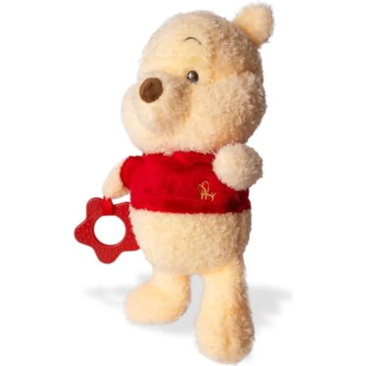 Simba Toys Disney Winnie Puuh Plüschfigur mit Beißhilfe, weiches Kuscheltier für Babys, rot – Bild 3