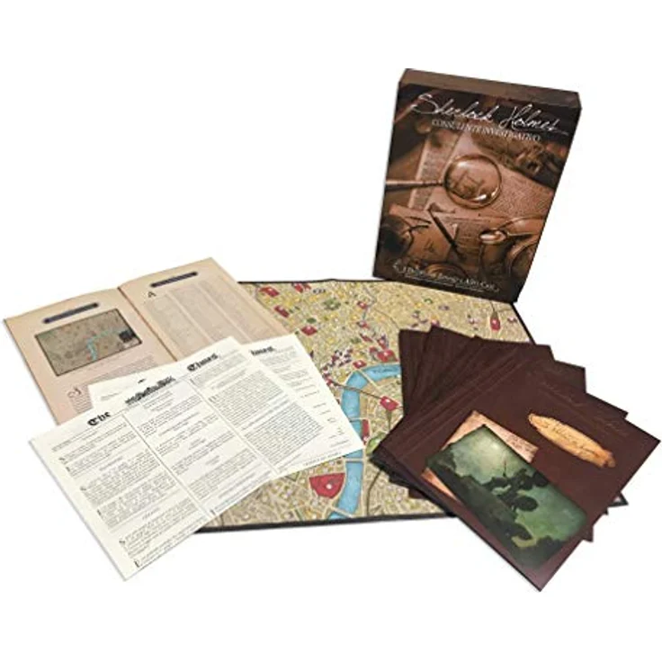 Asmodee Sherlock Holmes Consulente Investigativo, Brettspiel mit 10 kniffligen Fällen und London-Karte – Bild 5