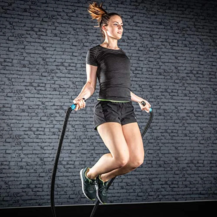 aerobis Battle Jump Rope 30D | 1,4 kg schweres Springseil | Geschmeidig und flexibel | Tau mit hohem Gewicht für Kraft Ausdauer Training und als Ergänzung zum Abnehmen | Skipping Rope | Fitness Seil – Bild 4