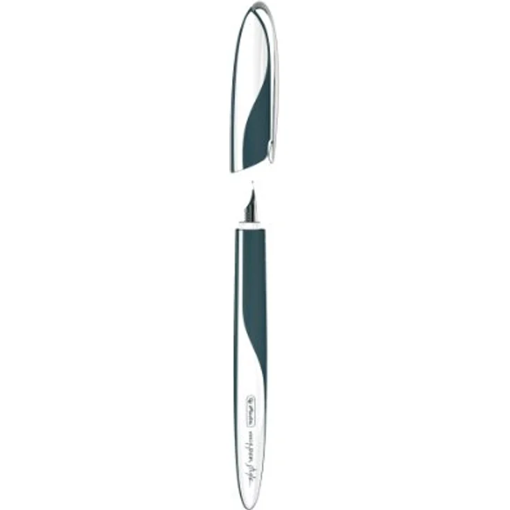 Herlitz Füller herlitz my.pen style Füllhalter - Feder M - Dark Shale BL mit ergonomischer Griffzone und druckstabiler Edelstahlfeder – Bild 2