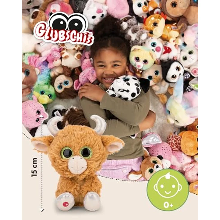 NICI Kuscheltier GLUBSCHIS Hochlandrind Shug 15cm, braun, weicher Plüsch mit Glitzeraugen und silbernen Hörnern, ideal zum Kuscheln und Spielen für Kinder & Erwachsene, tolle Geschenkidee – Bild 2