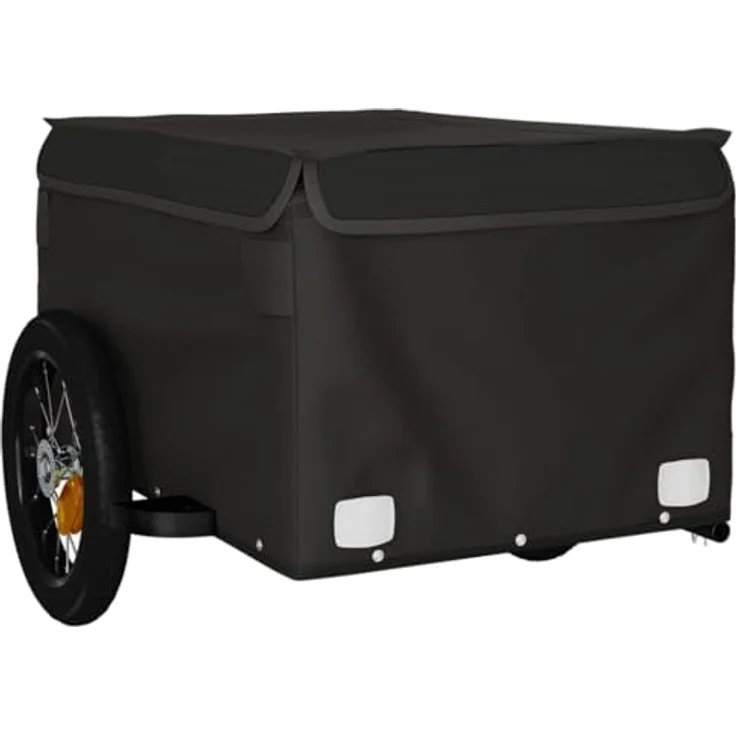 vidaXL Fahrradlastenanhänger Fahrradanhänger Schwarz 30 kg Eisen, Robustes Material aus Eisen, maximale Tragfähigkeit von 45 kg – Bild 4