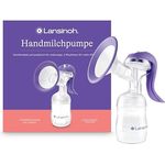 Lansinoh Handmilchpumpe - leichte und leise manuelle Milchpumpe mit Easy-Express Griff und einstellbarer 2-Rhythmen-Technologie - inklusive Muttermilchbeutel und NaturalWave Sauger in Größe S