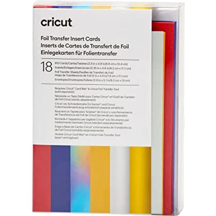 Cricut Folientransfereinsatzkarten | Feier | 8,9 cm x 12,4 cm (Cricut -Größe R10) | 18-Pack | Zur Verwendung mit Cricut Card Matte - 2x2