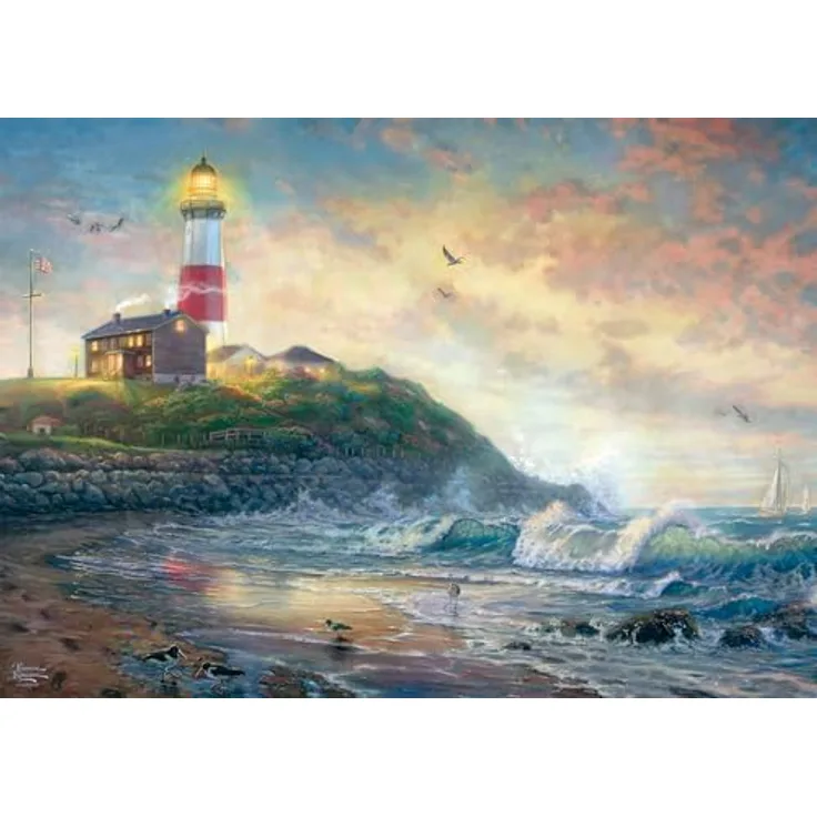 Schmidt Spiele 58797 Leuchtturm der Hoffnung, 1000 Teile Puzzle, Premium Qualität mit individueller Formenvielfalt und perfekter Passgenauigkeit, 69,3 x 49,3 cm