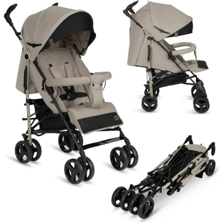 Lionelo Irma Buggy, Kinderwagen ab 6 Monate, leicht 7 kg, Liegeposition, inkl. Moskitonetz und Einkaufskorb – Bild 1