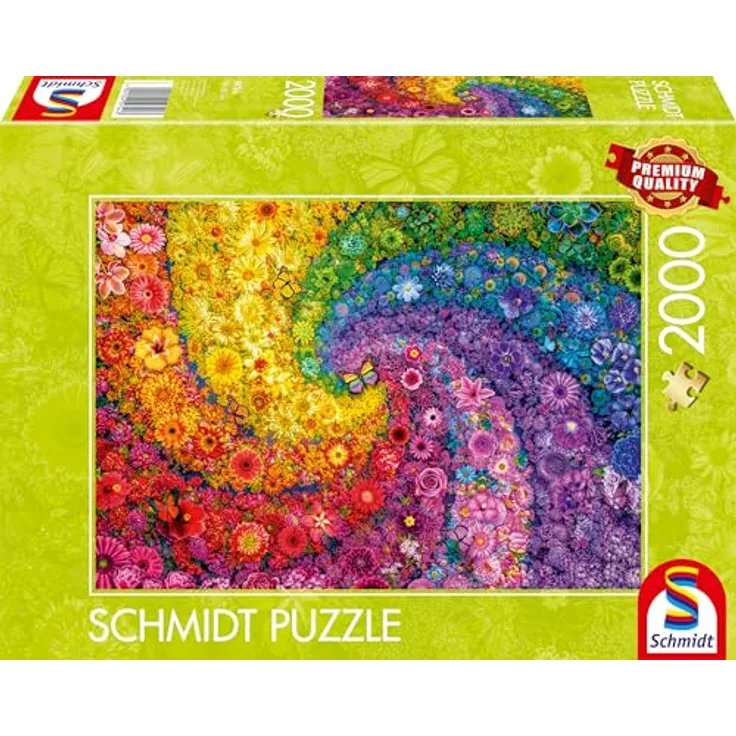 Schmidt Spiele 59744 Kunterbunter Blütenwirbel, 2000 Teile Puzzle, Mehrfarbig