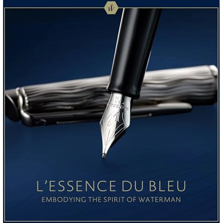 Waterman Hémisphère DeLuxe C.C Füller, Deep Lacquer, blau, Schreibstift mit zeitlosem Wellenmuster und französischer Eleganz – Bild 2