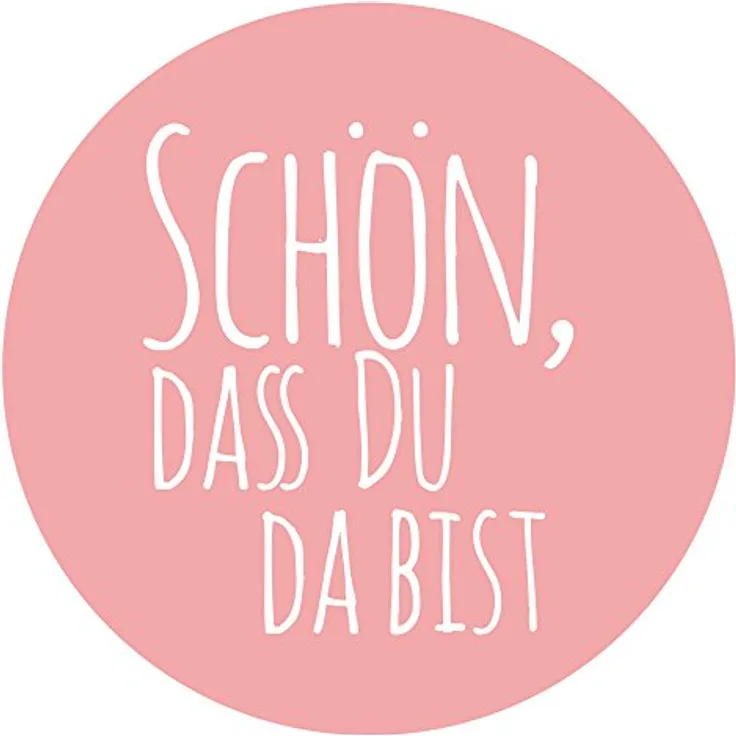 Frau WUNDERVoll® 48 Aufkleber SCHÖN, DASS DU DA BIST, Durchmesser 4 cm/Sticker, Hochzeit, Sticker Hochzeit, Kindergeburtstag, Aufkleber Kinder, Aufkleber Junge, Mädchen, Sticker Mädchen, Jungen