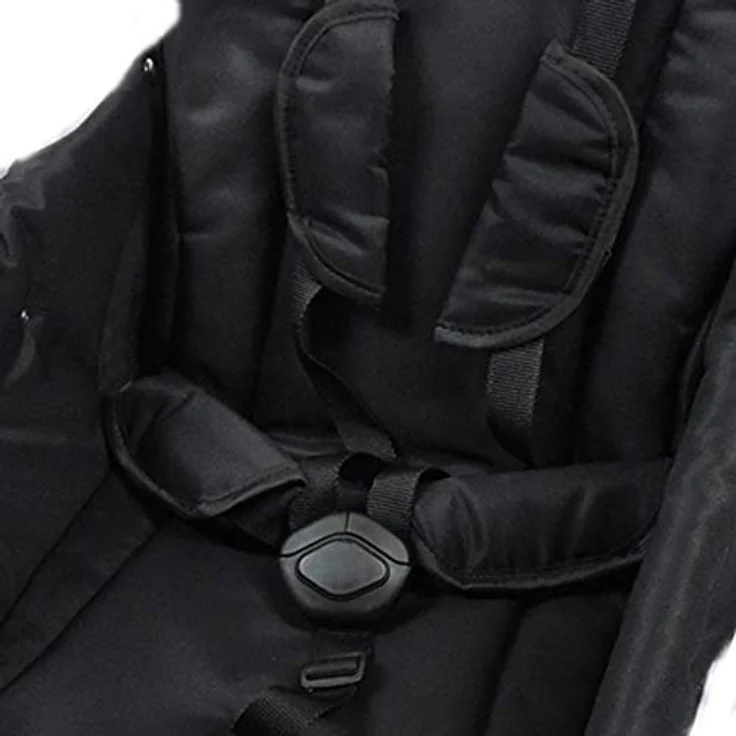 Eichhorn Buggy Sportwagen mit Lederriemengestell und Schieberhöhenverstellung, Blickrichtung wechselbar, Stoff Schwarz (ECCO-Rad) – Bild 4