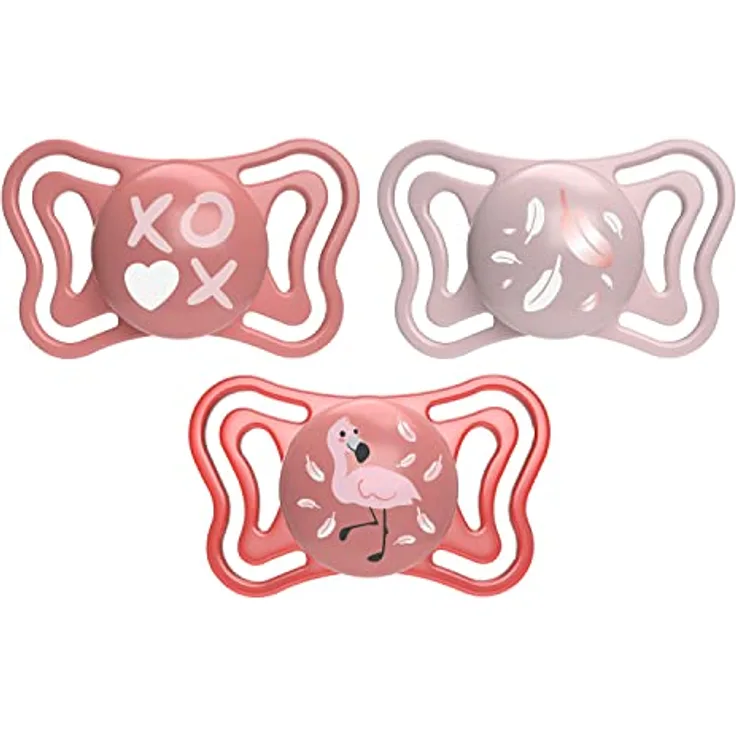 Chicco PhysioForma Baby-Schnuller, Silikonsauger, 6-16 Monate, ergonomische Form, leicht und atmungsaktiv, unterstützt physiologische Atmung, Rosa, 2 Stücke
