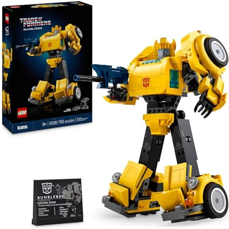 LEGO Icons Transformers Bumblebee, Roboter-Actionfigur für Erwachsene zum Sammeln, lässt sich in ein Auto umbauen, Abenteuer-Spielzeug 10338 - Preisvergleich – Bild 1