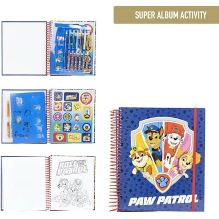 Cerda Paw Patrol Kreativset, Activity Malbuch inkl. 12 Ausmalbilder, 2 Stickerbögen, 6 Wachsmal- und 6 Filzstifte, 22 cm x 26 cm – Bild 6