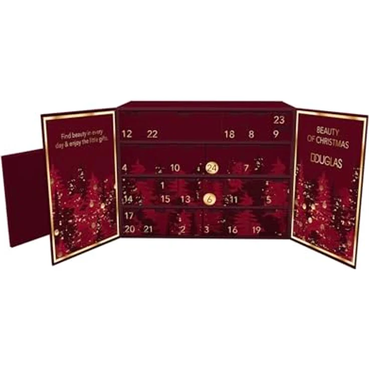 Douglas Luxury Adventskalender 2025, 24-tlg. Pflege, Make-Up & Duft im festlichen Rot, wert über 950 € – Bild 2