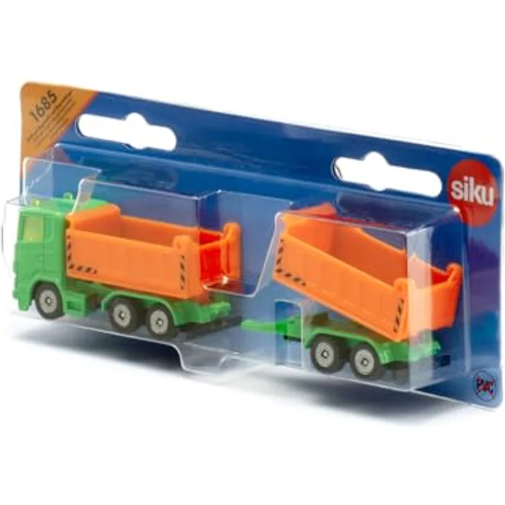 "Siku 1685, LKW mit Kippmulde und Kippanhänger, Metall/Kunststoff, Grün/Orange, Kippbare Mulden mit öffenbaren Klappen" – Bild 5