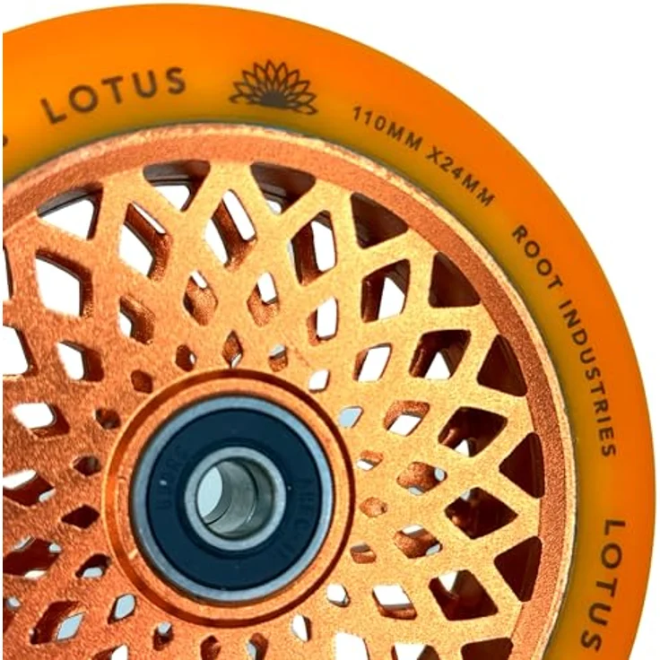 Root Industries Lotus Stunt-Scooter Rolle 110mm Radiant Orange - Scooter Rolle mit perforiertem Kern und hochpräzisen Lagern – Bild 2