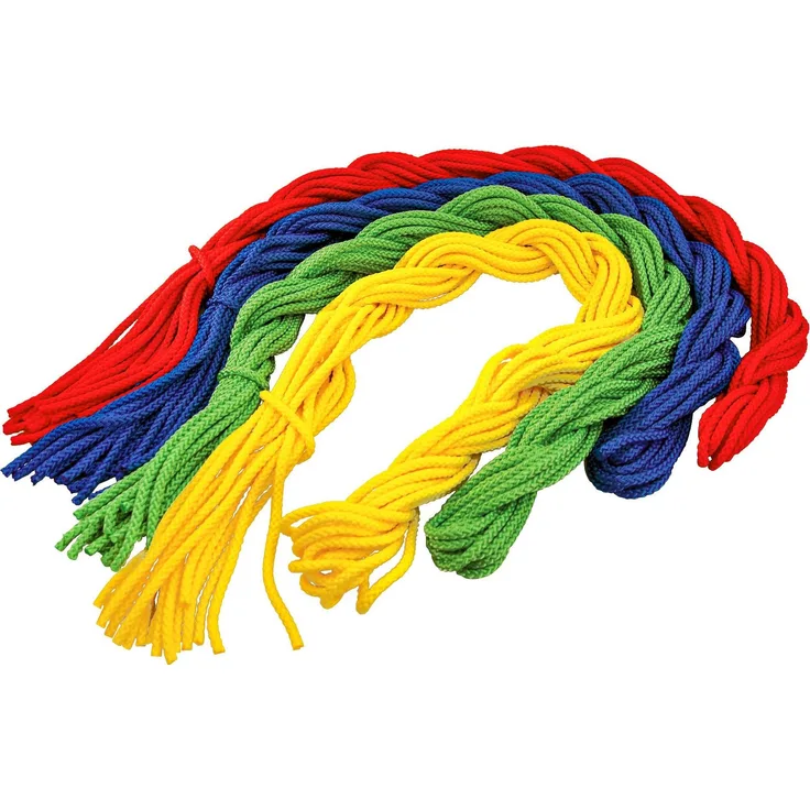 Sport-Thieme Springseil-Set, 40er Set mit bunten Gymnastikseilen in Blau, Grün, Gelb und Rot, je 3 m lang, für Fitness und Schulsport