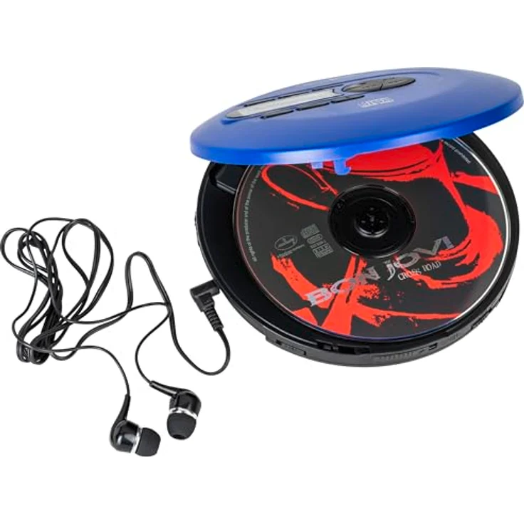 Reflexion PCD520MF/BL Tragbarer CD-Player, unterstützt CD, CD-R, CD-RW und MP3, blau – Bild 1