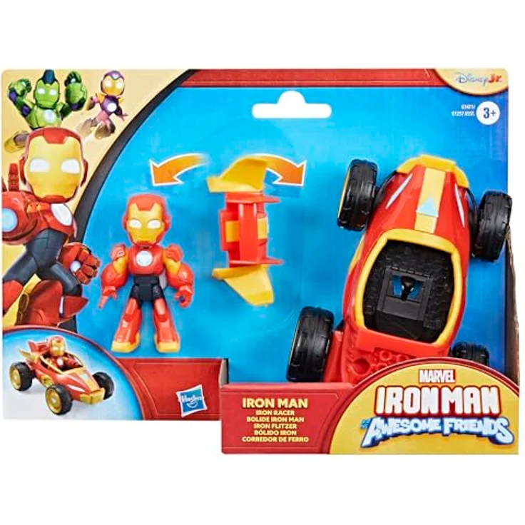 Marvel Iron Man and His Awesome Friends Iron Flitzer, 2-in-1 Spielset mit 7,6 cm Action-Figur und Fahrzeug, flexibel einsetzbares Accessoire für Kinder ab 3 Jahren – Bild 2