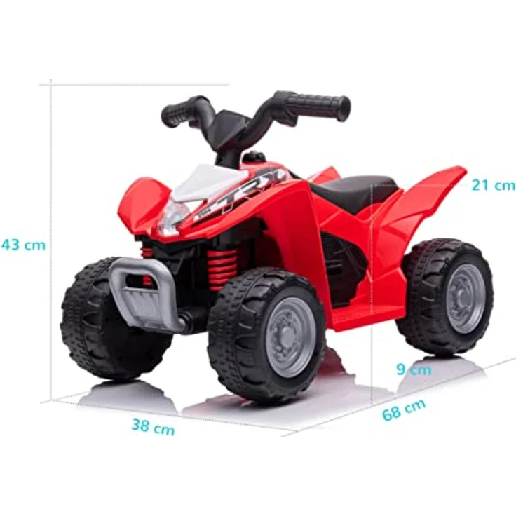 sun baby Kinder Elektroauto Quad, Kinderquad ab 18 Monaten, LED Lampe, 3km/h, Rot – Bild 2