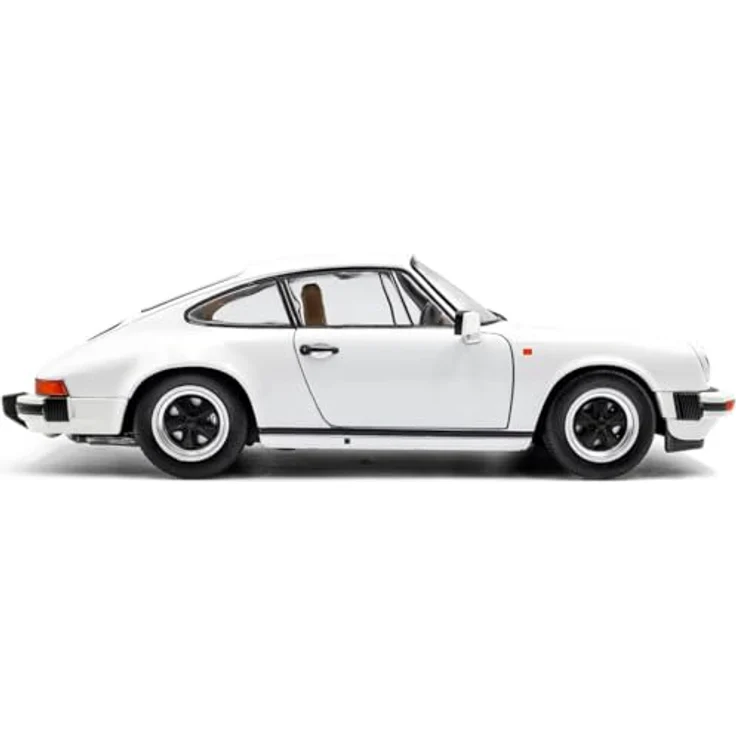 Solido Porsche 911 (930) 3.0 SC, Diecast Modellauto im Maßstab 1:18, Weiß mit schwarzen Stoßfängern und braunem Interieur – Bild 3