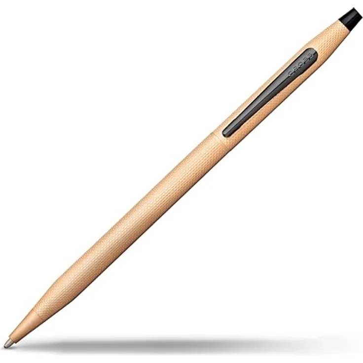 Cross Classic Century, Drehkugelschreiber mit Diamantmuster in Rose Gold, elegantes Design und dokumentenechte Mine, Geschenkbox