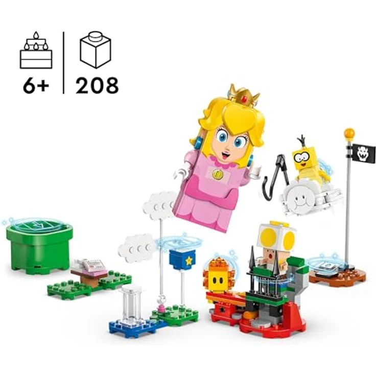 LEGO Super Mario Abenteuer mit interaktiver Peach, gelbem Toad, Nintendo Geschenk für Kinder ab 6 Jahren 71441 – Bild 2