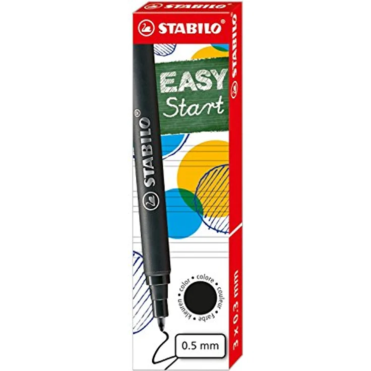 STABILO s move easy Füllhalter Rollerball, 3 Patronen schwarz, 0,5 mm Strichstärke, dokumentenecht – Bild 2