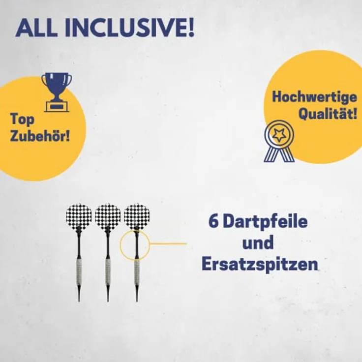 BEST SPORTING Elektronische Dartscheibe London, Dartautomat für 8 Spieler mit LED-Anzeigen, 21 Spiele, inkl. 6 Dartpfeilen und Ersatzspitzen – Bild 3