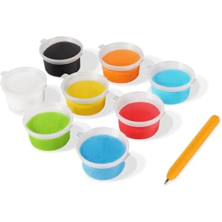 Jovi Play&Fun Sandmalerei Set, 8 Farbsanddosen und 3 Schablonen Meerestiere, ungiftig, für Kinder ab 4 Jahren – Bild 3
