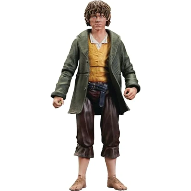 Diamond Select Der Herr Der Ringe Deluxe Fröhliche Figur, 10 cm, detailreiche Actionfigur mit Zubehör, braun – Bild 1