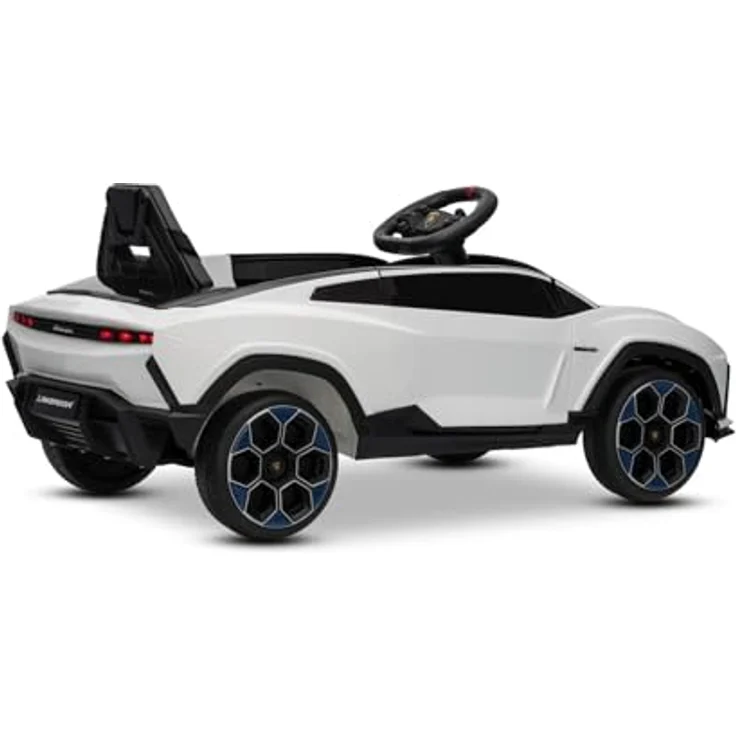 Beneo Elektrisches Ride-on-Auto Lamborghini Lanzador 12V, lizenziert, Hinterradantrieb, weiß, mit Lithiumbatterie, LED-Beleuchtung, breitem Sitz, 2,4-GHz-Fernbedienung, MP3-Player mit USB/AUX/Bluetooth – Bild 4