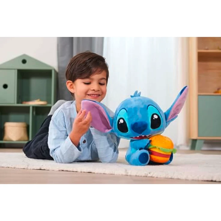 Simba Disney Stitch mit Burger, 25 cm Plüschfigur, kuschelig weich, für Kinder ab den ersten Lebensmonaten geeignet – Bild 3