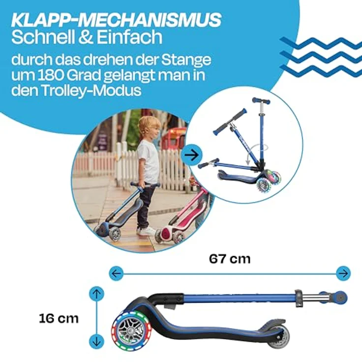 Globber Elite lights Kinder Stunt Scooter Beide Geschlechter Asphalt 50 kg 3 Rad/Räder – Bild 5