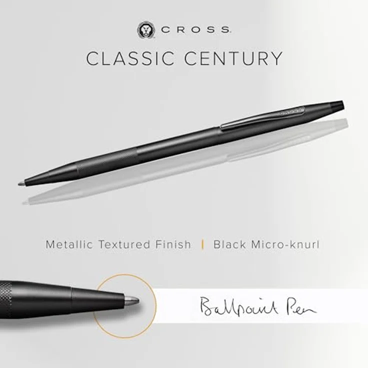 Cross Classic Century, Drehkugelschreiber mit strukturiertem Griff, schwarz in Geschenkbox – Bild 3