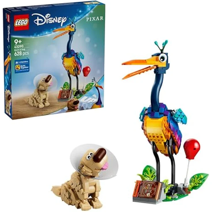 LEGO Disney and Pixar Kevin und Dug, Spielzeugset mit Golden Retriever und exotischem Vogel, DIY Deko für Kinderzimmer, 43290, für Mädchen ab 9 Jahren – Bild 1